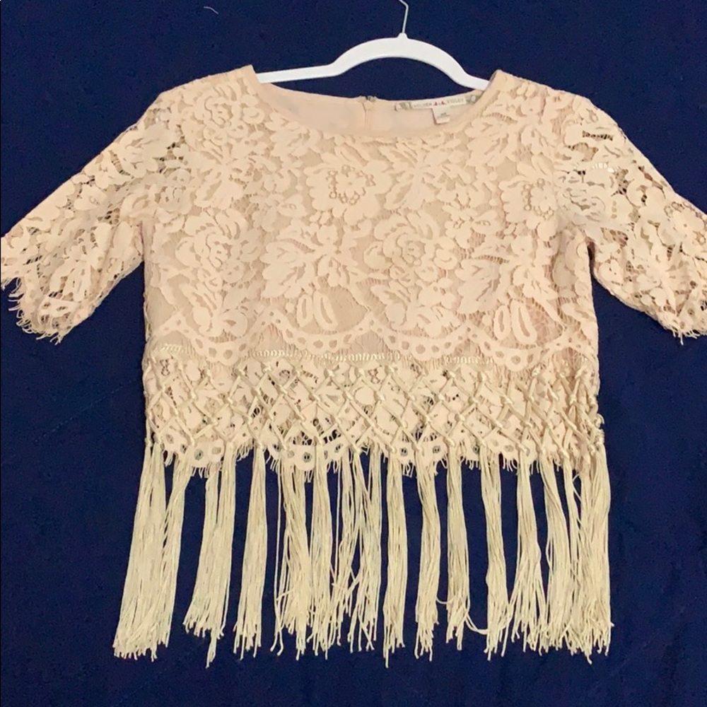 Chelsea & Violet two piece fringe skirt & crop top